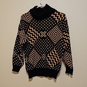 Vintage E Z Spirit Knit Cowl Neck 90s Sweater Small